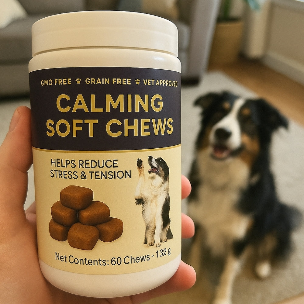 Calming Soft Chews for Dogs – Non-Drowsy, Vet-Formulated (60 Chews)